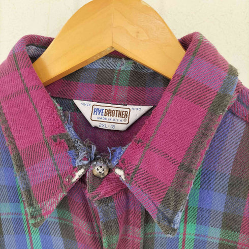 ファイブブラザー FIVE BROTHER 70-80s USA製 三角タグ チェック ネルシャツ メンズ  2XL